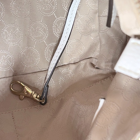 Michael Kors Large White Bags with Gold Accents.  Gently Used. 12.5”L x 9”H - Picture 13 of 15